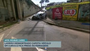 Read more about the article Suspeito de roubar carro fica ferido após bater o automóvel