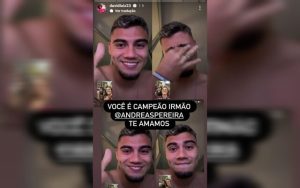 Read more about the article Andreas Pereira se emociona após título em live com David Luiz: “Orgulho fazer parte”