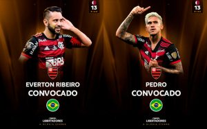 Read more about the article Conmebol parabeniza Everton Ribeiro e Pedro por convocações para a Copa do Mundo