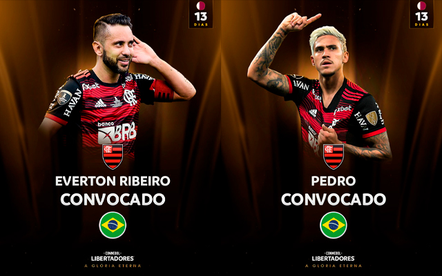 You are currently viewing Conmebol parabeniza Everton Ribeiro e Pedro por convocações para a Copa do Mundo