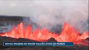 Read more about the article Novas imagens mostram o vulcão Mauna Loa expelindo lava no Havaí