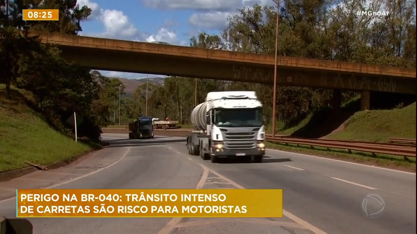 You are currently viewing Trânsito intenso de carretas são risco para motoristas na BR-040, em MG