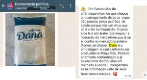 Read more about the article É verdade que o arroz Dana está vindo contaminado do Paquistão?