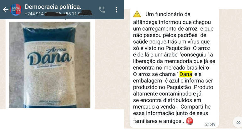 You are currently viewing É verdade que o arroz Dana está vindo contaminado do Paquistão?